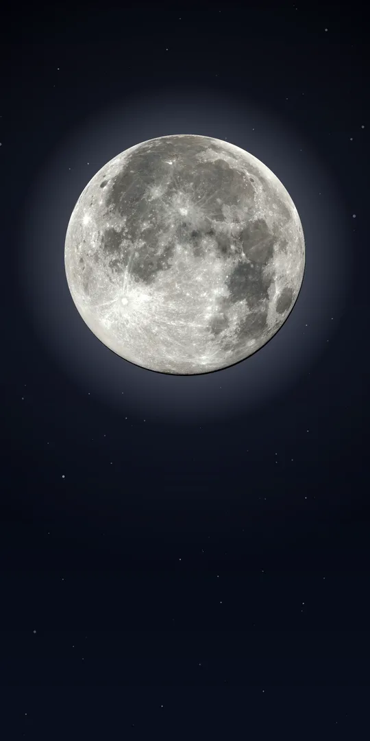 Moonphase wallpaper: a full Moon in a starry sky